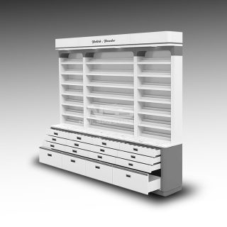 Cabinet L:90 Model Atlanta II (White/Grey)