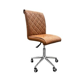 Technician chair - Leather Italy - Model Diamond  - Cappuccino