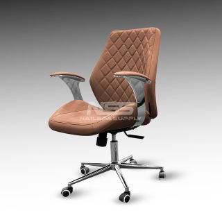 Customer chair - Leather Italy - Model Diamond  - Cappuccino