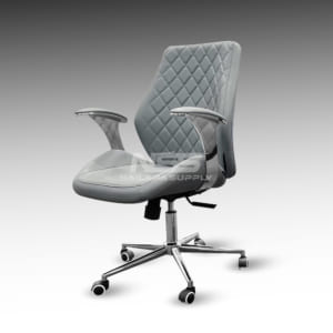 Customer chair - Leather Italy - Model Diamond  - Grey