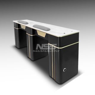 Double Table Model Lava Color Black - Gold