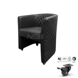 Customer chair – Leather Italy Model Elegant – Black