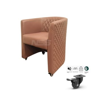 Customer chair – Leather Italy Model Elegant – Cappuccino