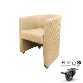 Customer chair – Leather Italy Model Elegant – Cream